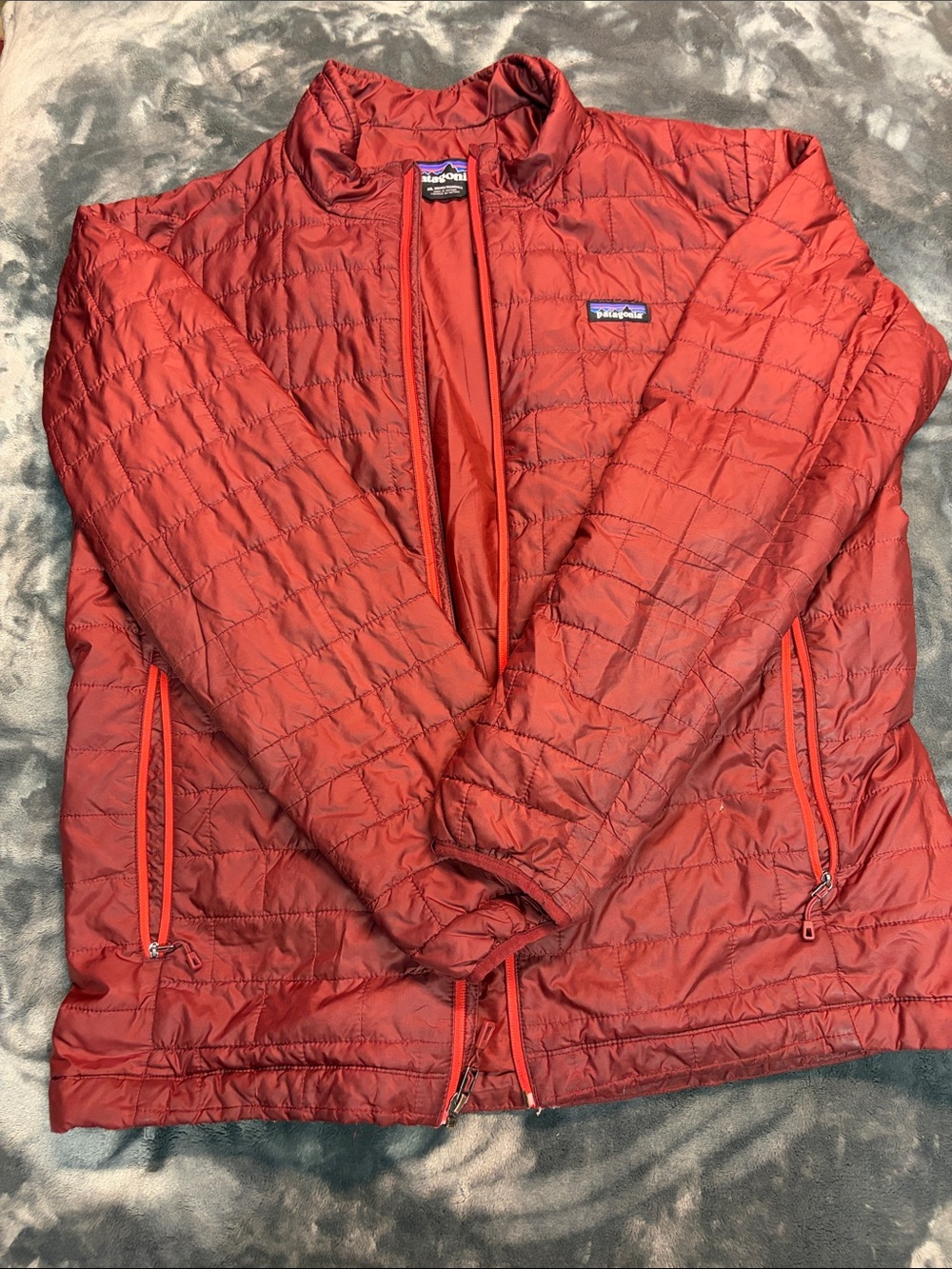 Patagonia Brick Red Quilted Lightweight Puffer Jacket